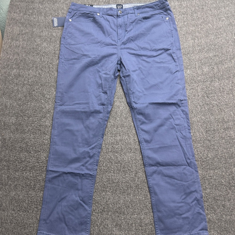 Gap 5 Pocket Pants Mens‎ 40x32 Indigo Blue Stretch Slim Soft Twill Classic - Picture 4 of 7